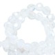 Top Facet kralen 4mm rond Milky crystal-pearl shine coating